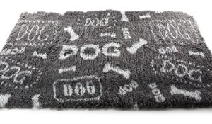 VETBED DOG PRINT GRIJS / WIT GERECYCLED 75X50 CM