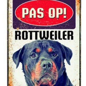 PLENTY GIFTS WAAKBORD BLIK ROTTWEILER 15X21 CM
