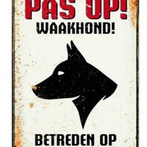 PLENTY GIFTS WAAKBORD BLIK WAAKHOND 15X21 CM