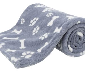 TRIXIE HONDENDEKEN KENNY FLEECE BOT / POOTJES BLAUW 150X100 CM