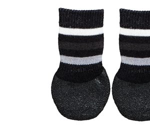 TRIXIE HONDENSOKKEN ANTI-SLIP MET RUBBERLAAG RONDOM ZWART XS-S 2 ST