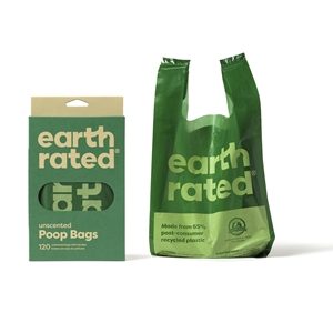 EARTH RATED POEPZAKJES MET HANDVATEN GEURLOOS GERECYCLED 120 ST