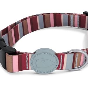 MORSO HALSBAND HOND GERECYCLED SKYLINE ROOD / ROZE 30-42X1,5 CM