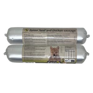 Carnis Gestoomde vleesworst Junior Rund-Kip 400g